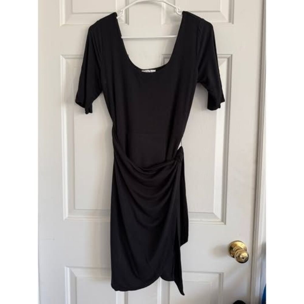 113. Little black dress! 24/7 Maurices side tie wrap dress